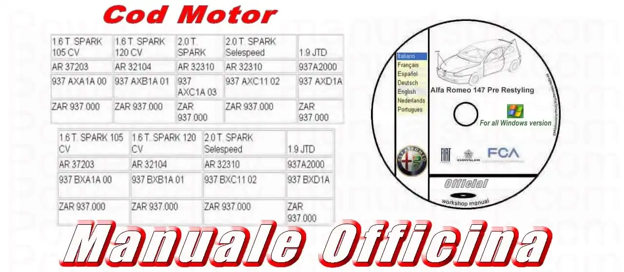 Manuale riparazione officina Alfa Romeo 147